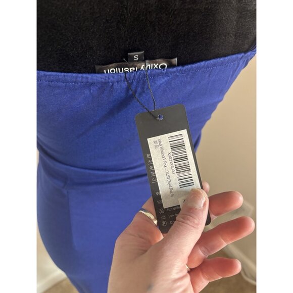 Royal Blue Wrap Style Cocktail Dress With Ruffle Accent Resort wear size small - Picture 5 of 10